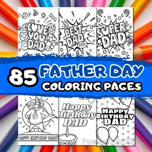 85 páginas para colorir DIA DOS PAIS/ páginas para colorir para imprimir para crianças/ páginas para colorir Feliz Dia dos Pais/ páginas para colorir Super pai/ Download instantâneo