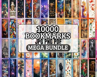 10000 BOOKMARKS /jpg Bookmark, PNG Bookmark, Bookmark Bundle, Printable Bookmark Bundle, Bookmark, pdf Bookmark,Cricut, Canva, all my shop