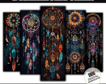 50 DREAMCATCHER printable bookmarks/ digital bookmark/ design bookmarks/ instant download/gift for girls/gift for booklover
