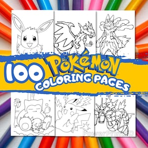 Niedliche Pokemon-Malvorlagen zum Ausdrucken, Pikachu-Malvorlagen für Kinder, PDF, Cartoon-Malbuch für Kinder, Aktivität, digitaler Download