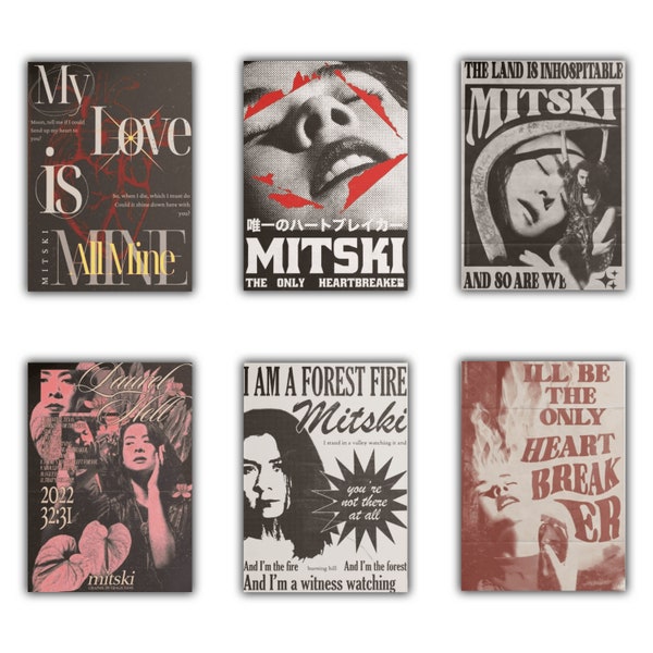 Mitski Poster Prints | Mitski Posters | Mitski Merch | My Love Is Mine All Mine | Classic Retro Vintage Album Cover Posters A6 A4 A3 A2 A1