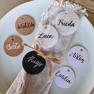 Handbeschriftete Tischkarten | Tischkärtchen Namensschilder | Platzkarten | Hochzeit | Taufe | Geburtstag| Kommunion | Konfirmation | Gäste