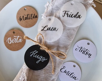 Hand-lettered place cards | Place cards name tags | Place cards | wedding | Baptism | birthday| Communion | Confirmation | Guests