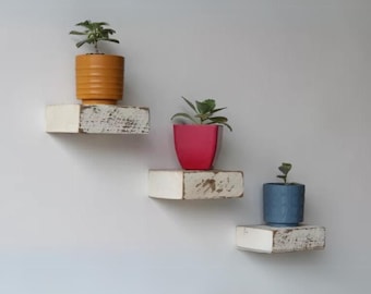 Floating Shelves, Plant Floating Shelf, Solid Wood Shelves, Minimalist Shelf, Modern Shelves, Wooden Shelves, Set of 3