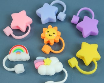 Cute stanley straw toppers - sun/rainbow/cloud/star stanley accessories