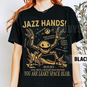 Jazz Hands You Are Leaky Space Blob Shirt, Project Hail Mary Tee, Book Lover Tee, Astrophage Sci-Fi Shirt, Book Lover Reader, Bookish Tee