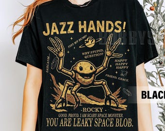 Jazz Hands You Are Leaky Space Blob Shirt, Project Hail Mary Tee, Book Lover Tee, Astrophage Sci-Fi Shirt, Book Lover Reader, Bookish Tee