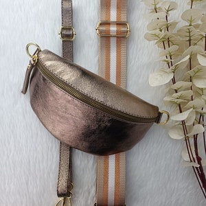 Bronze Leather Fanny Pack for Women, Small Crossbody Bag, Leather Bag Women, Leather Belt Bag - Small Gift for Her, Birthday Gift for Her