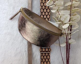 Sac banane en cuir bronze pour femme, petit sac bandoulière, sac en cuir pour femme, sac ceinture en cuir - petit cadeau pour elle, cadeau d'anniversaire pour elle