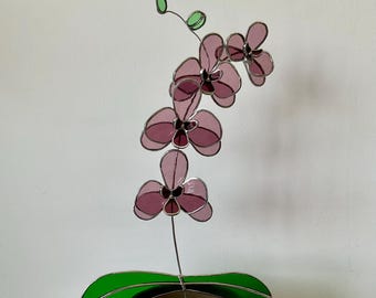 3D Buntglas Orchidee: Für immer Blume Suncatcher, Pflanzen Dekor