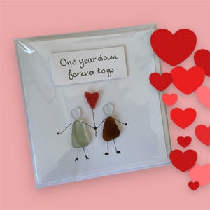Carte d'anniversaire, anniversaire de mariage, 1er anniversaire, 25e anniversaire, 50e, 60e, carte en verre de mer