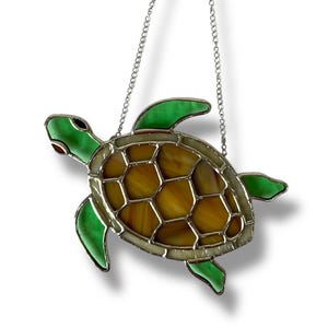 Turtle, stained glass turtle, sun catcher window hanging