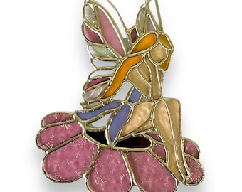 Stained glass fairy, sun catcher, window hanging, gift for girls, nursery