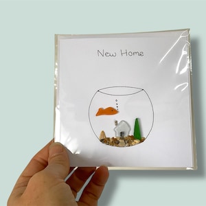 Carte en verre de mer, nouvelle maison, premiers acheteurs, félicitations
