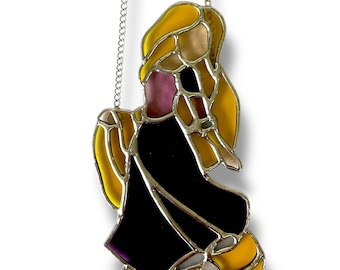Rapunzel,Stained glass Rapunzel, Tangled, sun catcher, window hanging