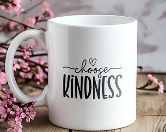 Choose Kindness Inspirational SVG for Self Love and Daily Affirmation Positive PNG Cut File Boho Aesthetics Mental Health Quote Sublimation