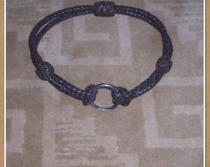 Braided Kangaroo Leather O Ring Martingale Dog Collar 16 Inch Etsy