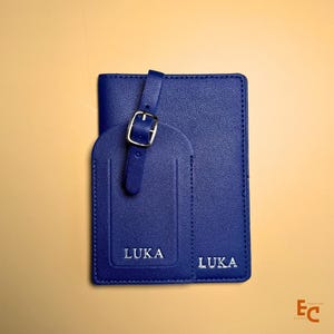 Personalisierte Passhülle | Personalisiertes Gepäckanhänger-Set | Monogrammiert Reise-Accessoires | Vegan Leder Reisebrieftasche | Brautjungfer Geschenk