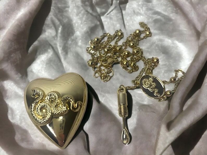 Lana Del Rey Heart Necklace LDR Coke Necklace LDR Merch Heart Pendant Necklace Lana Del Rey Gold Gold Silver image 4