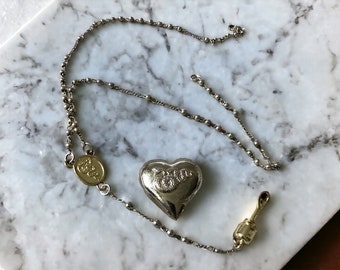 Collar de oro y plata con corazón de Lana Del Rey / Collar de coca cola LDR / Mercancía LDR / Regalo de cumpleaños único / Colgante de corazón / LDR /