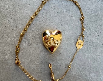 Lana Del Rey Herz-Halskette aus Gold und Silber | Edelstahl 3.0 | LDR Cola Halskette | LDR Merch | Geburtstagsgeschenk | Herzanhänger | LDR |
