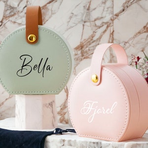 Estuche de viaje personalizado para joyas - Bolso portátil para anillos, collares, pendientes - Regalos personalizados para bodas y damas de honor - Regalo para el día de la madre