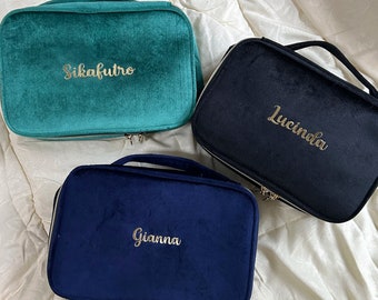 Personalized Makeup Bag | Bridesmaid Gift | Custom Cosmetic Case | Travel Toiletry Organizer | Unique Birthday & Mother's Day Present