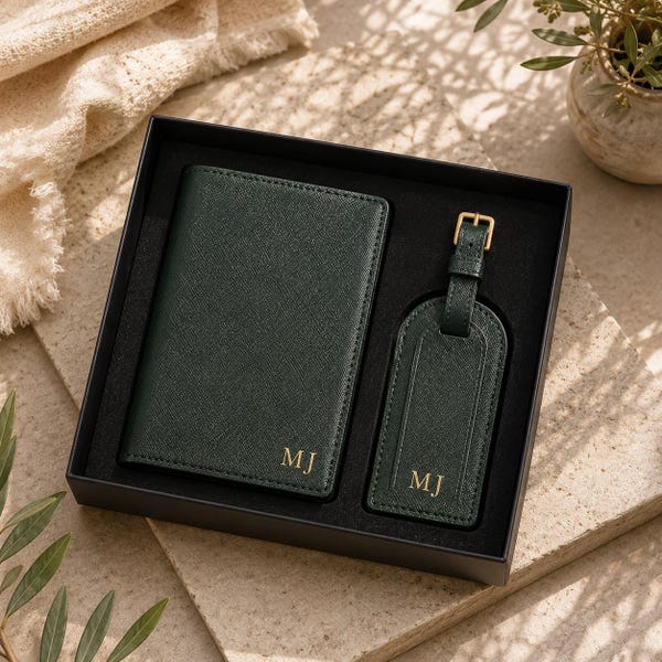 Personalized Passport Holder & Luggage Tag Set | Custom Travel Wallet | Gift For Bridesmaids
