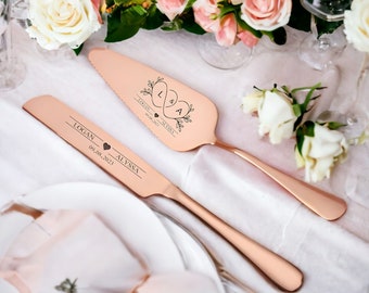 Personalized Wedding Cake Knife Set: Engraved Bridal Keepsake