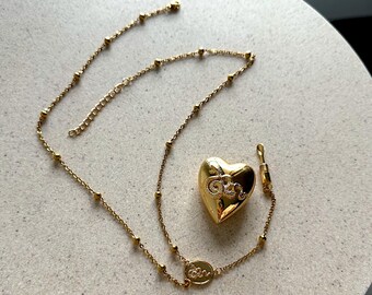 Collar de corazón de Lana Del Rey / Collar de coque LDR / Mercancía LDR / Collar colgante de corazón / Lana Del Rey Oro / Oro / Plata /