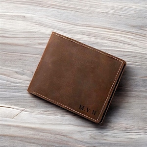 Custom Leather Wallet | Personalized Wallet for Men | Engraved Wallet | Groomsmen Gift | Custom Wallet | Gift for Him | Christmas Gift