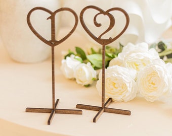 Wooden Heart Wedding Table Numbers: Custom Table Decor