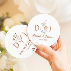 Sottobicchieri personalizzati Sottobicchieri personalizzati per matrimonio Sottobicchieri circolari Bomboniere per gli ospiti Grazie per il matrimonio Bomboniere per il matrimonio all'ingrosso