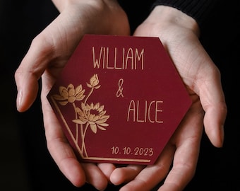Posavasos de boda personalizados: recuerdos de boda rústicos y bohemios
