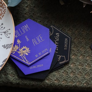 Personalized Wood Wedding Coasters: Rustic Wedding Favors