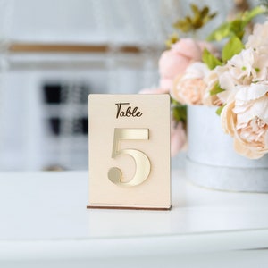 Numeri da tavolo dorati Decorazioni per la tavola di nozze in acrilico Numeri da tavola in legno Cartello da tavola personalizzato Programma di nozze