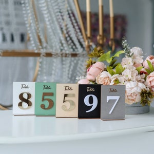 Numéro de table de mariage Numéro de table en acrylique Programme de mariage Plaque de table personnalisée Mariage champêtre rustique Décoration de table de mariage