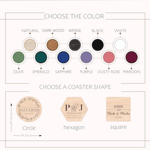 Posavasos personalizados para bodas, recuerdos personalizados para invitados. imagen 6
