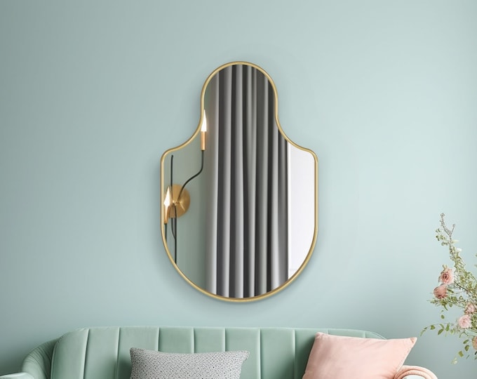 Elegant Arch Mirror | Modern Decorative Wall Mirror | Premium Gold Frame Mirror | Luxury Home Decor | Stylish Wall Art
