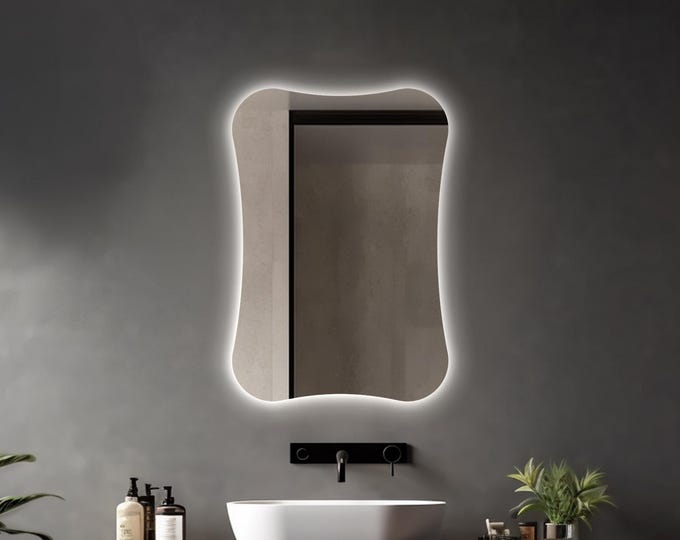 Unique LED Mirror with Soft Backlight | Irregular Shape for Contemporary Spaces