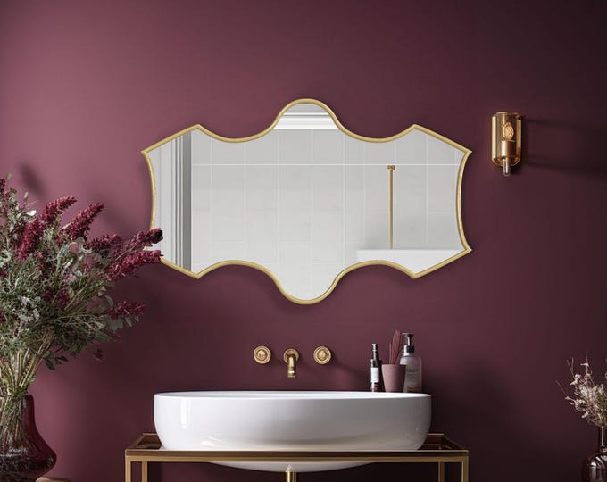 WALL MOUNTED MIRROR | Wall Art Mirror | Handcrafted Mirror | Asymmetrical Mirror | Artisanal High Quality Handmade Bespoke Wall Mirror