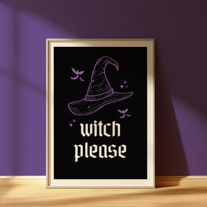 Arte murale stampabile di Halloween da strega / Decorazione spettrale / Stampa artistica di streghe / Poster di Halloween / Decorazione murale di Halloween / Digitale / Spettrale