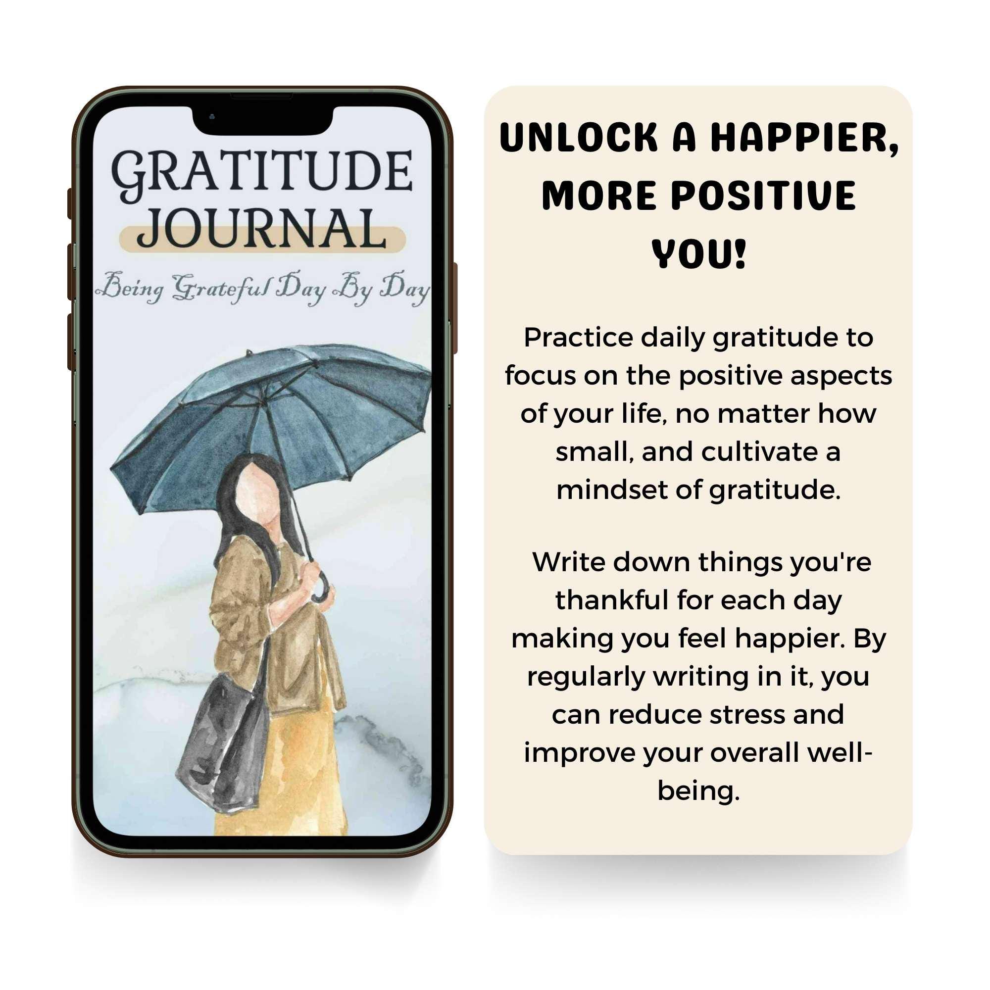 Daily Gratitude Journal Printable | Mindfulness Self-care Reflection ...
