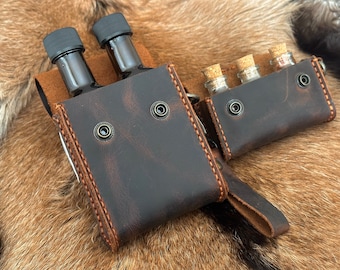 Kit de especias para acampar de cuero hecho a mano: Bolsa de viaje para bushcraft