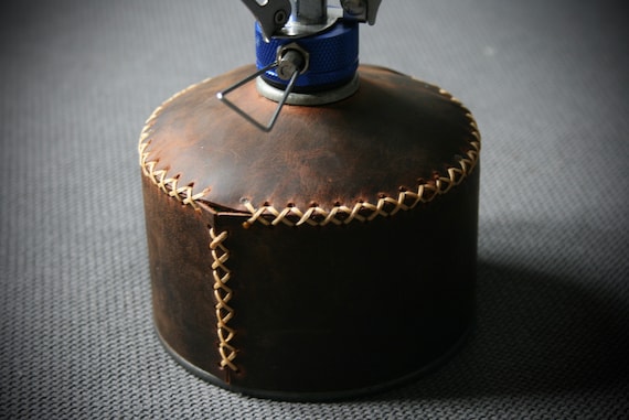 Handcrafted Leather Camping Stove Cover, Durable Vintage