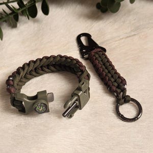 Paracord Survival Bracelet, Outdoor Bracelet, Tactical Paracord Keychain, Tactical Bracelet, Cord Bracelet, Adventure Bracelet,Bushcraft