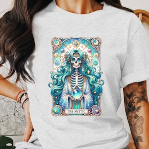 Carta mística del Tarot PNG - Diseño de sublimación de esqueleto gitano celta - Archivo DTF de esqueleto sarcástico de bruja - Descarga digital de camiseta y taza