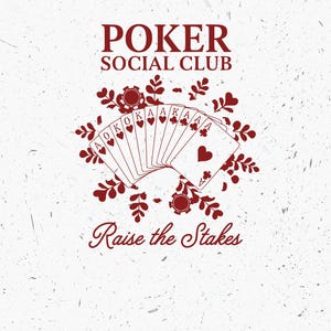 Poker Social Club SVG,Raise Stakes PNG,Vintage Clipart,Casino Card Game Design,T-shirt Design,Digital Download for Cricut,Sublimation