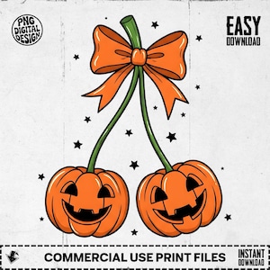 Citrouilles d&#39;Halloween, sublimation PNG, téléchargement numérique, saison effrayante, jolies citrouilles d&#39;Halloween, décoration automne, art imprimable