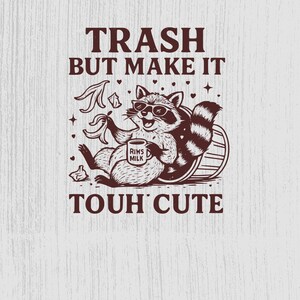 Trash Raccoon Clipart png svg, Funny Animal T-shirt Design, Mug Wrap svg, Cartoon Raccoon, Vintage Style Image, Commercial Use